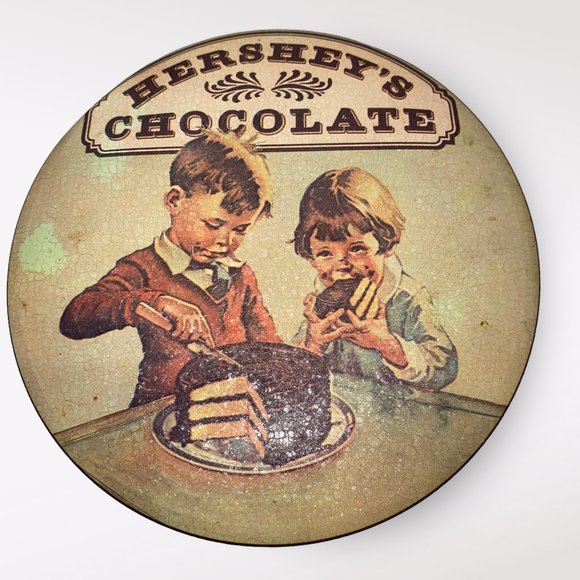 Vintage Hershey's Chocolate Round Tin Container Children Cake - Picture 2 of 4